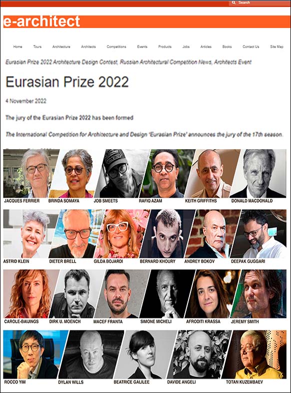 Eurasian Prize 2022 Jury formed